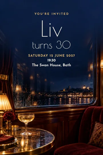 Night train invitation design