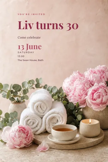 Pamper day invitation design