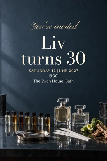 Perfume atelier invitation design