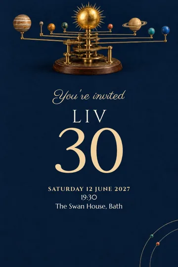 The planets turn invitation design