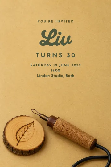 Glow in wood invitation design