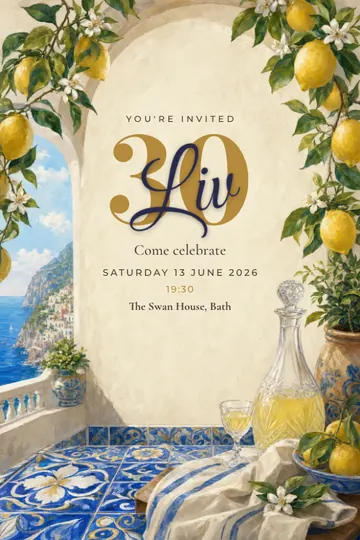 Riviera invitation design