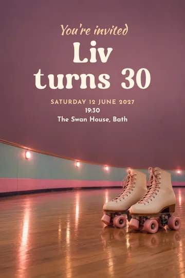 Roller rink invitation design