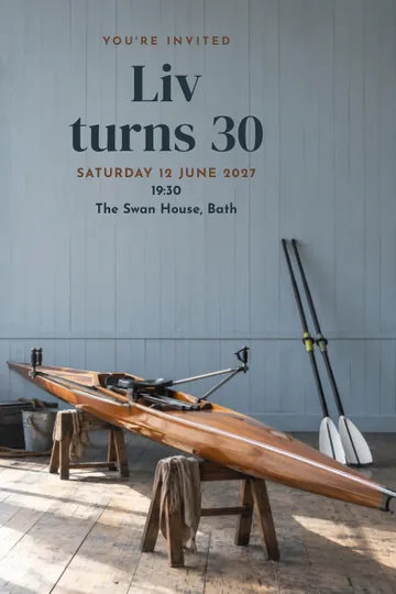 Rowing boathouse invitation design