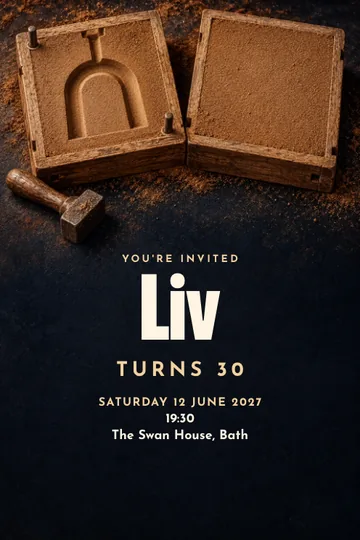 A celebration in the mould invitation design