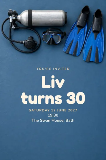 Ready to dive invitation design