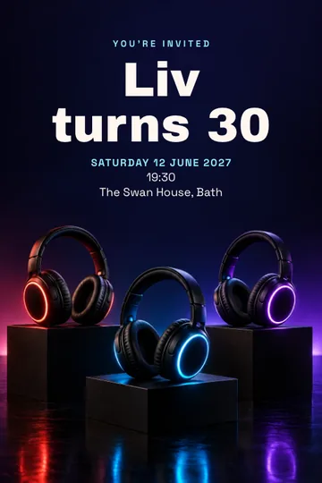 Silent disco invitation design