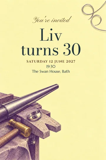 Silversmith atelier invitation design