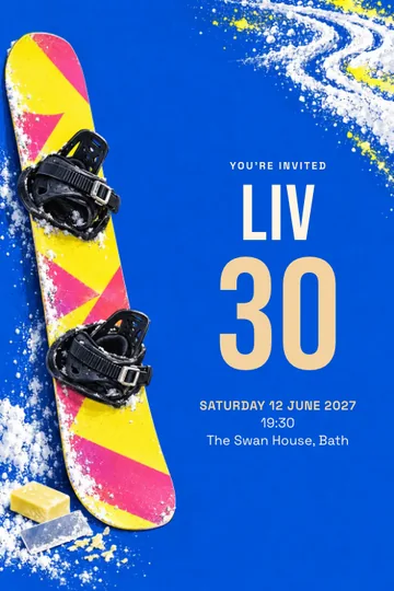 Snowboard workshop invitation design