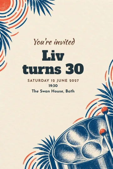 Steelpan rhythm invitation design
