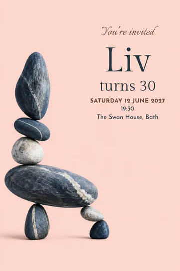 Everything in balance invitation design