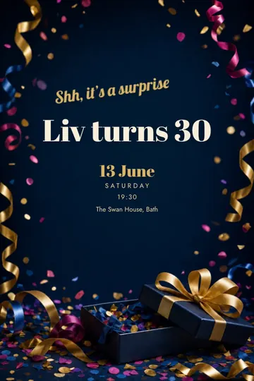 Shh, surprise invitation design