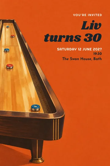 Shuffleboard club invitation design