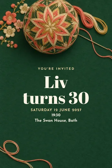 Temari atelier invitation design