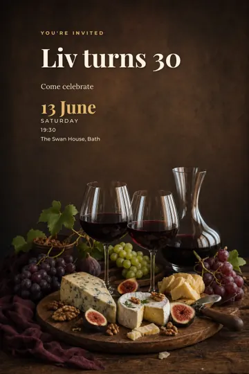 Wine and cheese invitation design