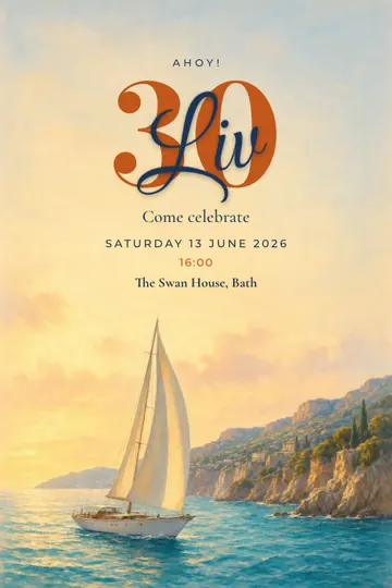 Boat party invitation design