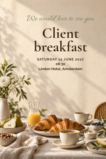 Client breakfast invitation design