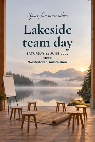 Team by the lake invitation design