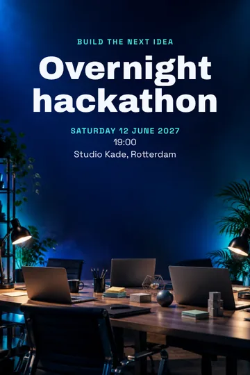 Hackathon nightshift invitation design