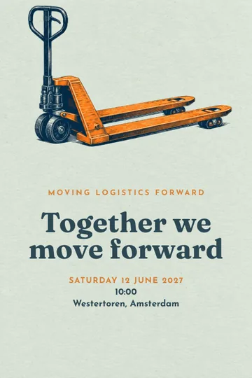 Moving logistics forward invitation design