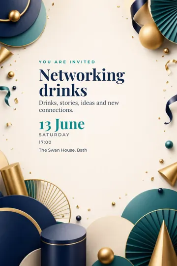 Networking drinks invitation design