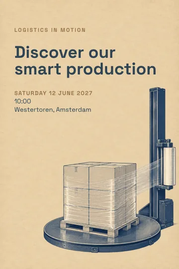 Logistics in motion invitation design