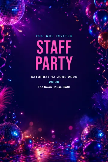 Staff party invitation design