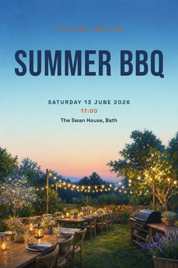 Company summer BBQ invitation design