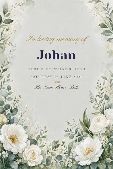 Celebration of life invitation design