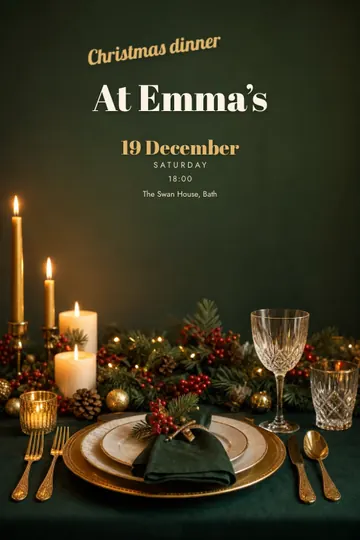 Christmas dinner invitation design