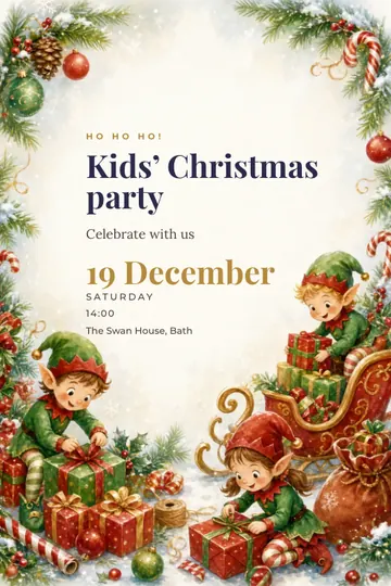 Kids’ Christmas invitation design
