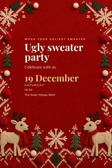 Ugly sweater party invitation design