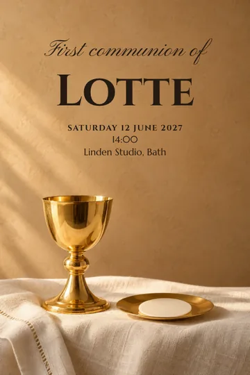 Chalice and linen invitation design