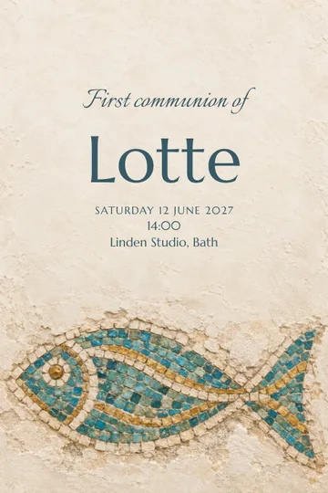 Mosaic fish invitation design