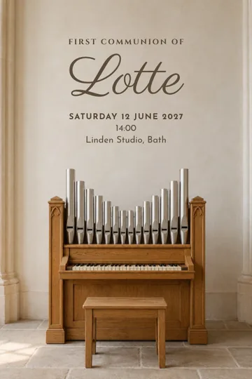 Small church organ invitation design