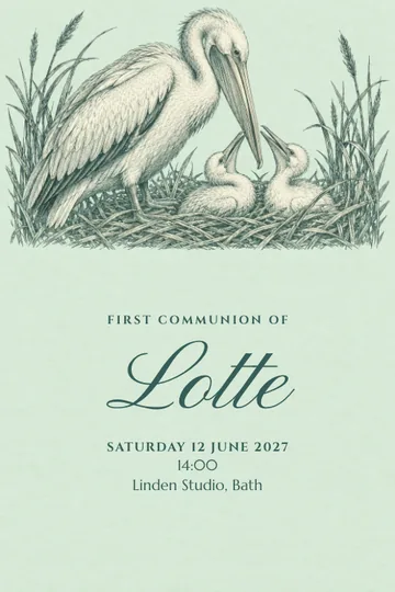 Caring pelican invitation design