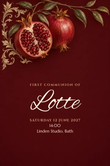 Pomegranate light invitation design
