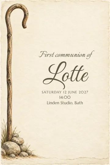 Shepherd’s crook invitation design