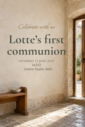 Chapel and stone courtyard invitation design
