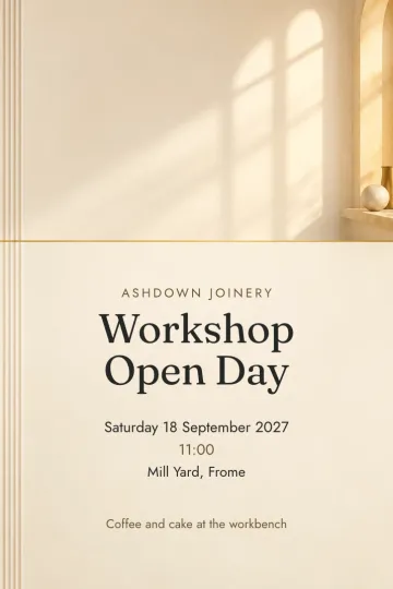 Company party invitation, Sunlit studio design