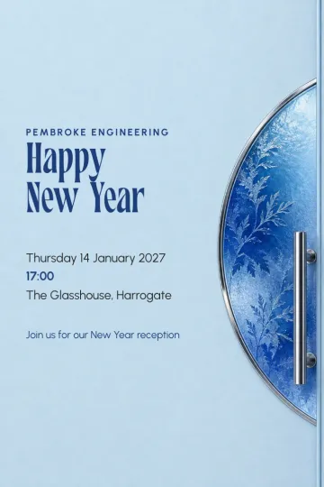 Company party invitation, Frost flowers design