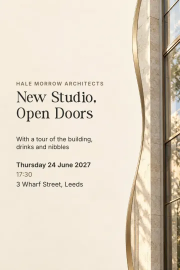 Company party invitation, Limestone facade design