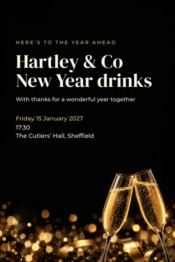 Company party invitation, Midnight clink design