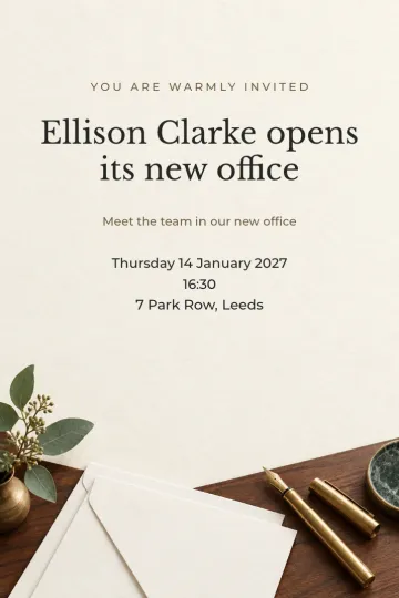 Company party invitation, Walnut desk design