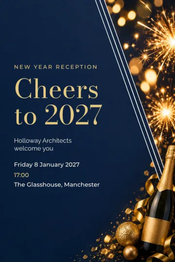 Company party invitation, Sparklers and champagne design
