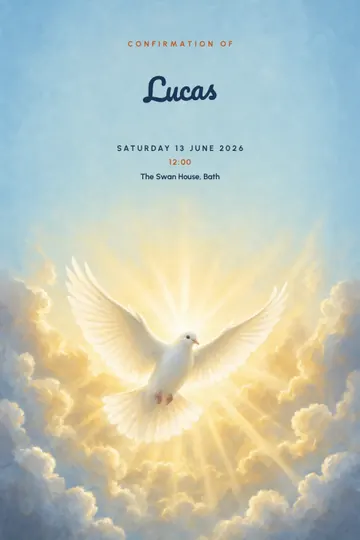 Dove and light invitation design