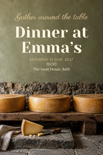 Cheese cellar invitation design