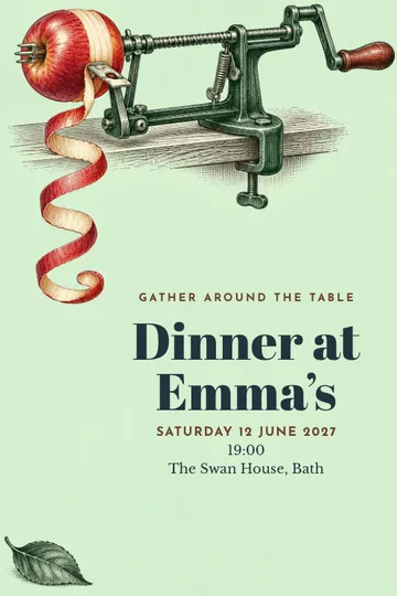 The apple peeler invitation design