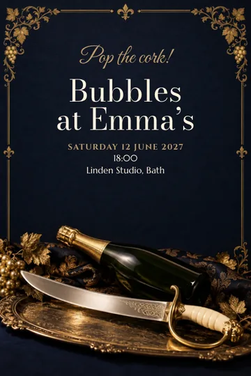 A festive uncorking invitation design