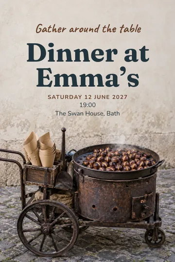 Chestnut roaster invitation design